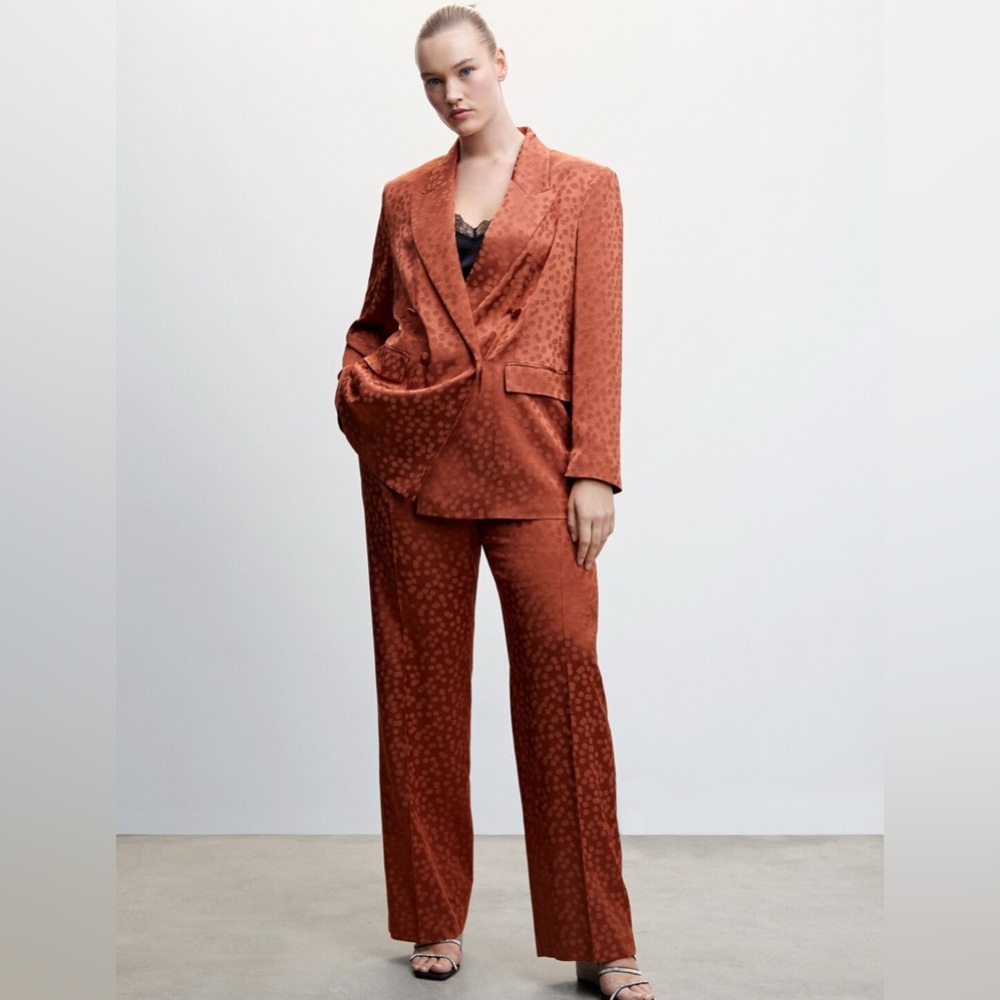 Mango Satin Printed Blazer M - Picture 4 of 7
